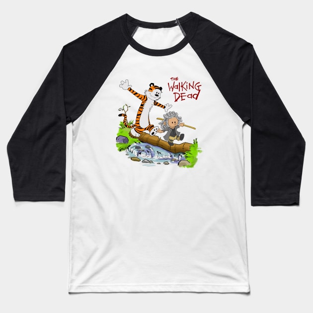 Calvin and Hobbes/The Walking Dead (in color) Baseball T-Shirt by Artman11